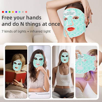 Masque LED Rajeunissant en Silicone – Éclat & Soin Complet à Domicile